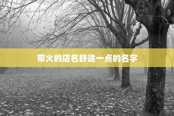 带火的店名舒适一点的名字