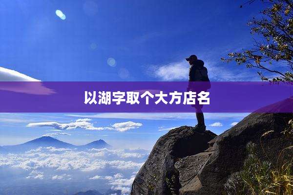 以湖字取个大方店名