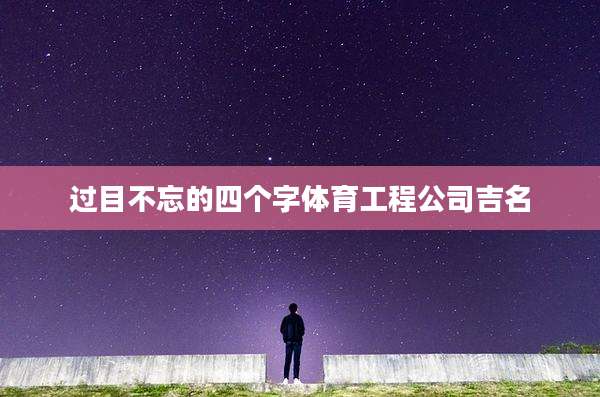 过目不忘的四个字体育工程公司吉名