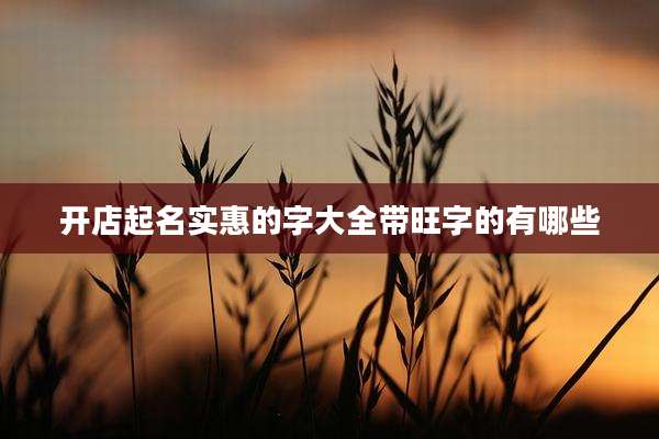 开店起名实惠的字大全带旺字的有哪些