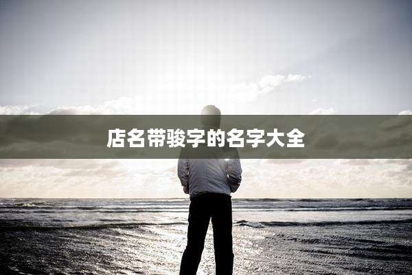 店名带骏字的名字大全