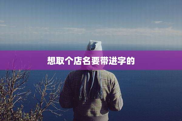 想取个店名要带进字的