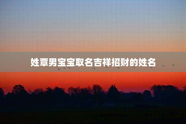 姓覃男宝宝取名吉祥招财的姓名