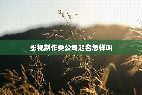 影视制作类公司起名怎样叫