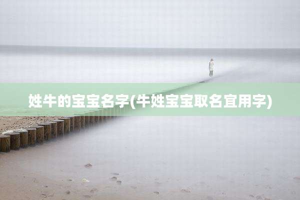 姓牛的宝宝名字(牛姓宝宝取名宜用字)