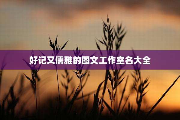 好记又儒雅的图文工作室名大全