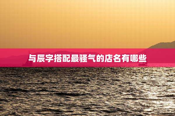 与辰字搭配最骚气的店名有哪些