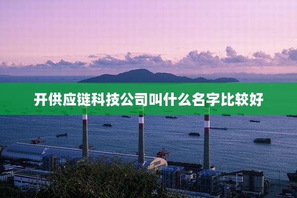 开供应链科技公司叫什么名字比较好