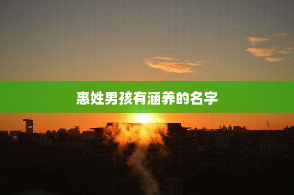 惠姓男孩有涵养的名字