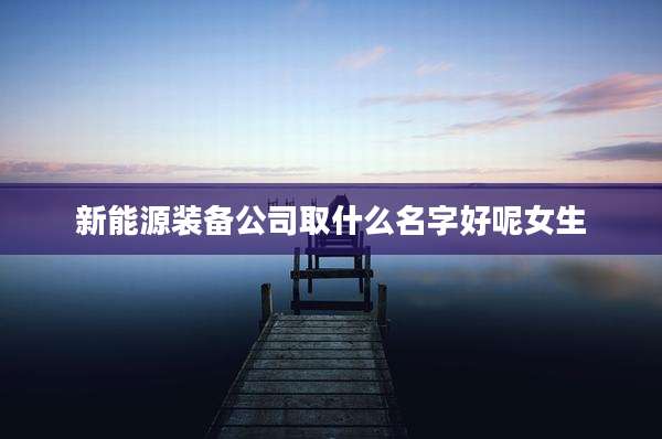 新能源装备公司取什么名字好呢女生