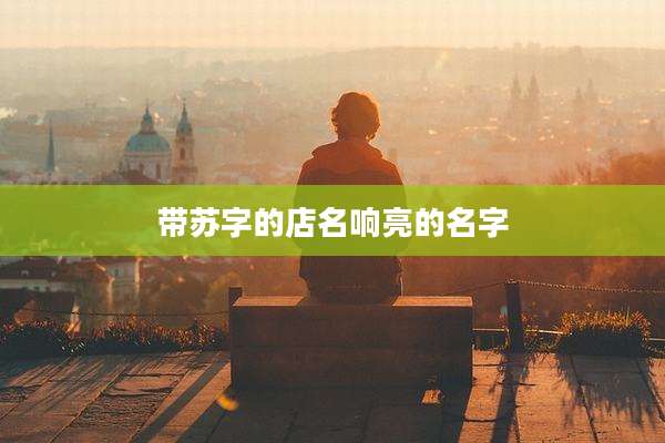 带苏字的店名响亮的名字