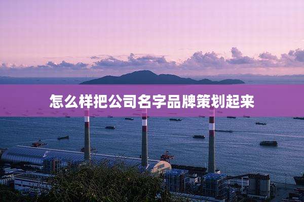 怎么样把公司名字品牌策划起来