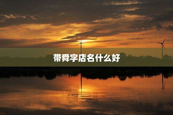 带舜字店名什么好