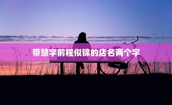 带慧字前程似锦的店名两个字