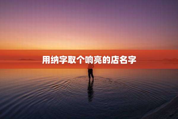 用纳字取个响亮的店名字