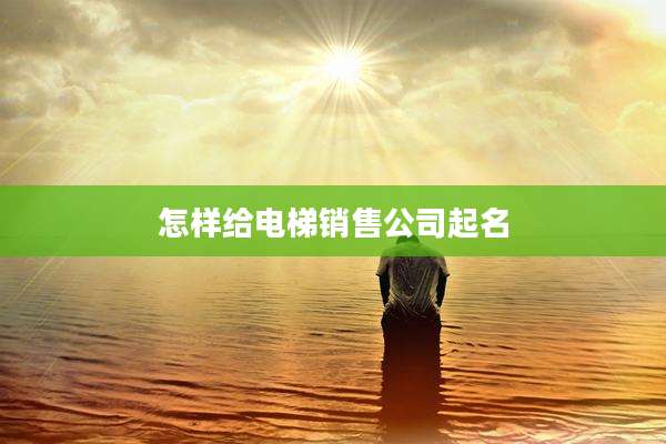 怎样给电梯销售公司起名