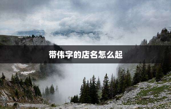 带伟字的店名怎么起