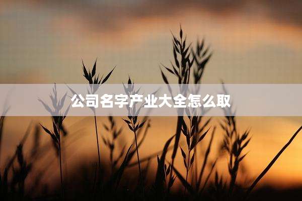 公司名字产业大全怎么取