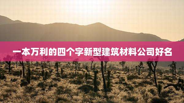 一本万利的四个字新型建筑材料公司好名