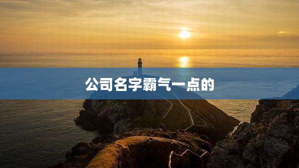 公司名字霸气一点的