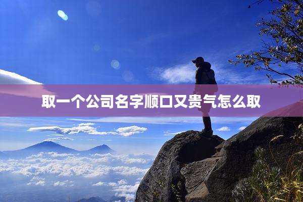 取一个公司名字顺口又贵气怎么取