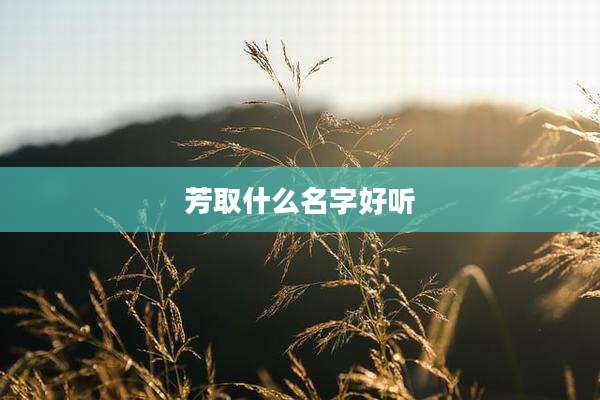 芳取什么名字好听
