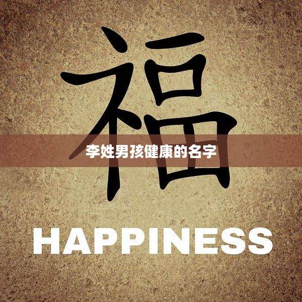 李姓男孩健康的名字