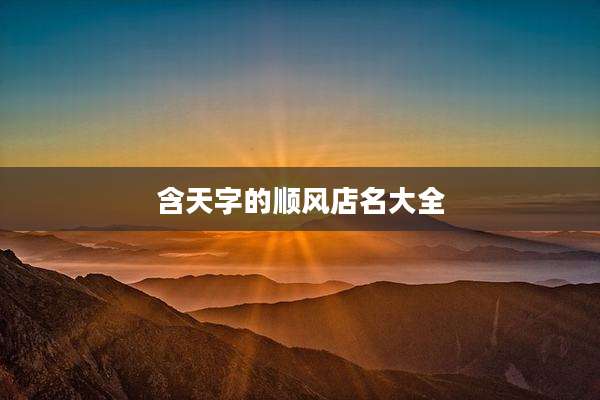 含天字的顺风店名大全