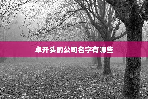 卓开头的公司名字有哪些