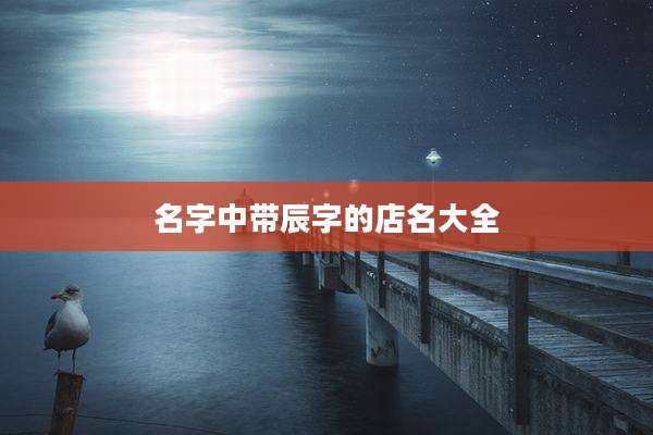 名字中带辰字的店名大全
