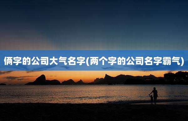 俩字的公司大气名字(两个字的公司名字霸气)