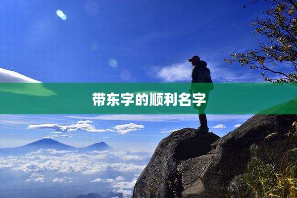 带东字的顺利名字