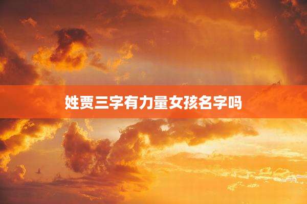 姓贾三字有力量女孩名字吗