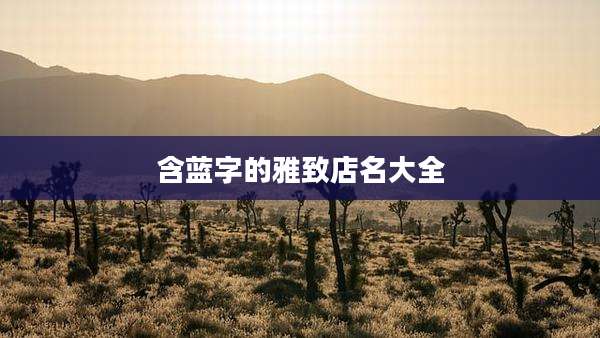 含蓝字的雅致店名大全