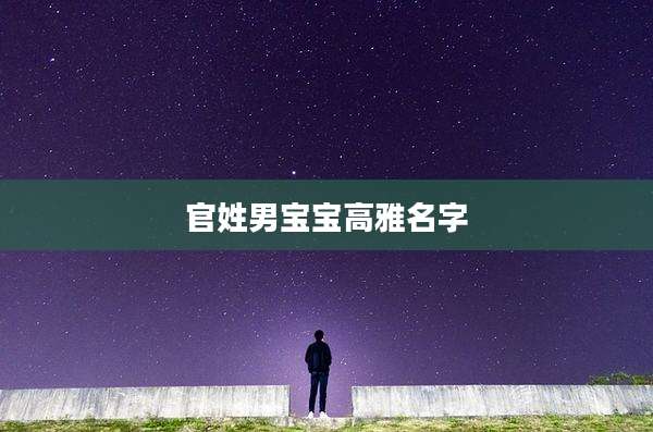 官姓男宝宝高雅名字