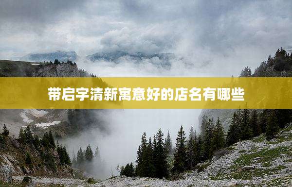 带启字清新寓意好的店名有哪些
