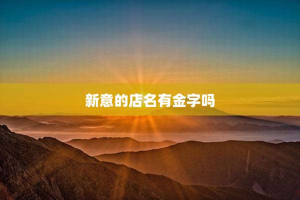 新意的店名有金字吗