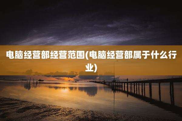电脑经营部经营范围(电脑经营部属于什么行业)