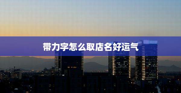 带力字怎么取店名好运气
