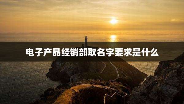 电子产品经销部取名字要求是什么