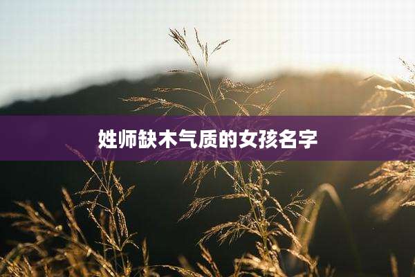 姓师缺木气质的女孩名字