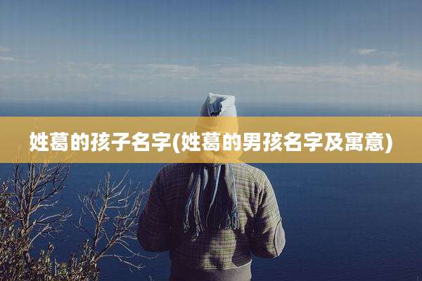 姓葛的孩子名字(姓葛的男孩名字及寓意)