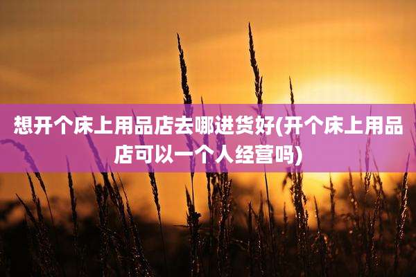 想开个床上用品店去哪进货好(开个床上用品店可以一个人经营吗)