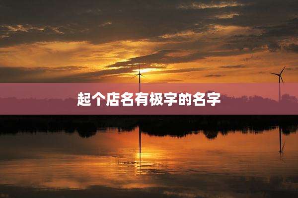 起个店名有极字的名字