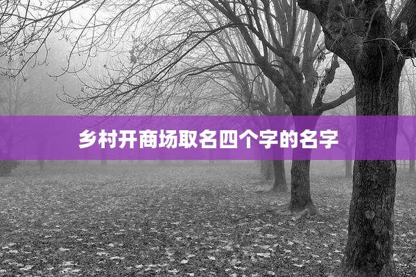 乡村开商场取名四个字的名字