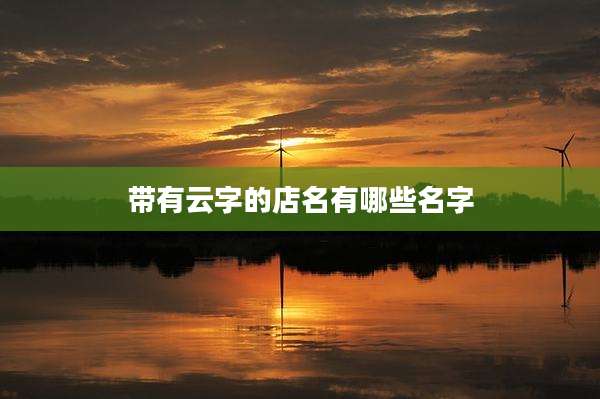 带有云字的店名有哪些名字