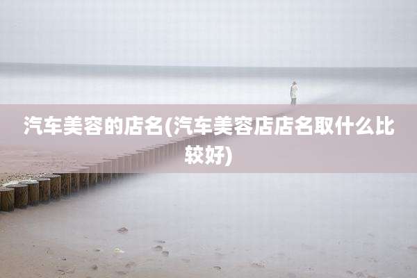 汽车美容的店名(汽车美容店店名取什么比较好)