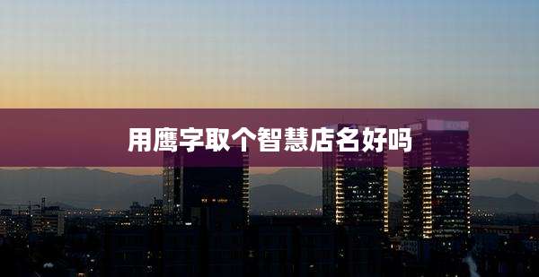 用鹰字取个智慧店名好吗