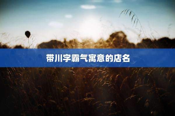 带川字霸气寓意的店名