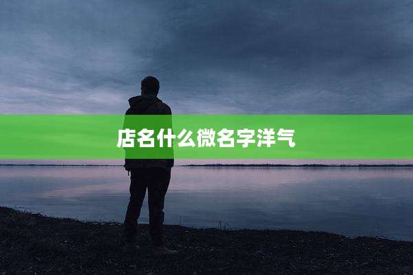 店名什么微名字洋气
